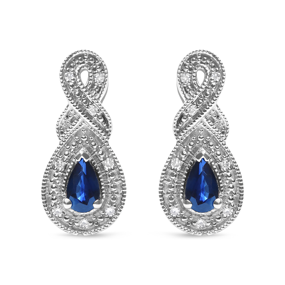 .925 Sterling Silver 4.5 x 3mm Pear Sapphire